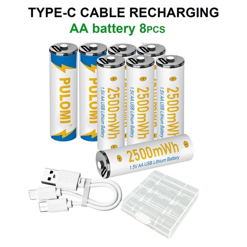 New 8pcs rechargeable - 8pcs, aa